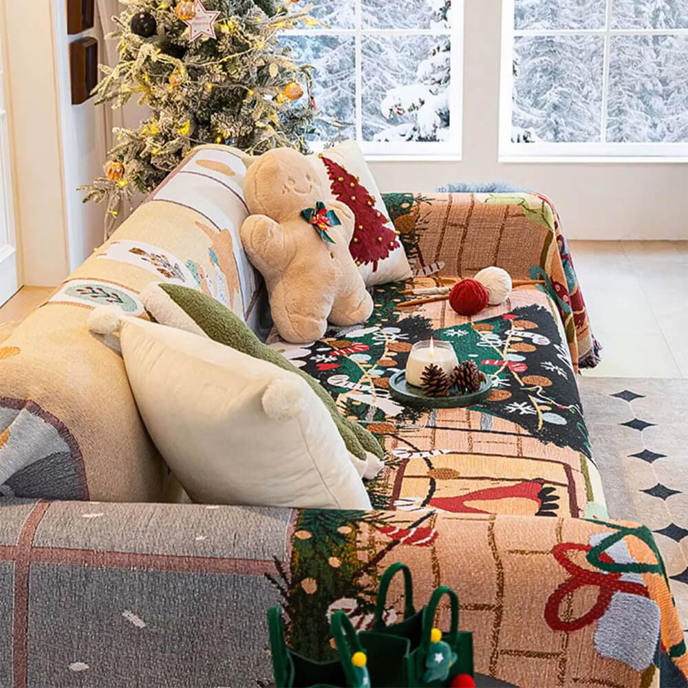 Christmas Sofa Cover, Stretch Sofa Slipcover with Festive Knit Pattern – image 5