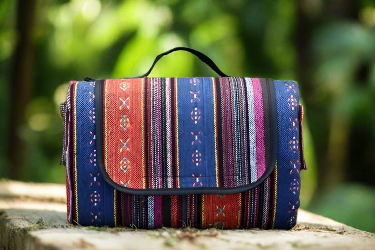 Waterproof Picnic Blanket, Large Picnic Mat for Camping and Beach, Camping Blanket with Ethnic Stripes, Beach Blanket_10
