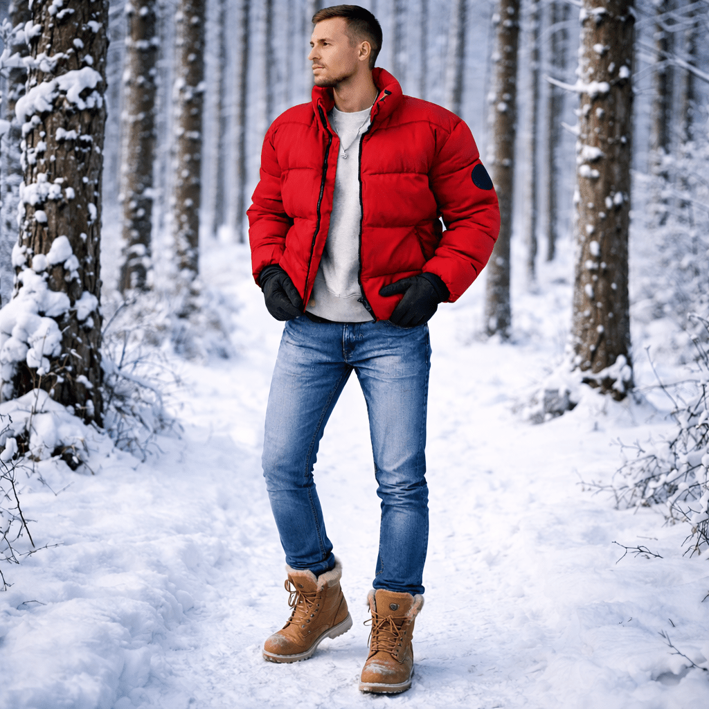 Mens Puffer Jacket, Lightweight Quilted Coat, Mens Down Jacket with Stand Collar, Mens Jackets for Winter