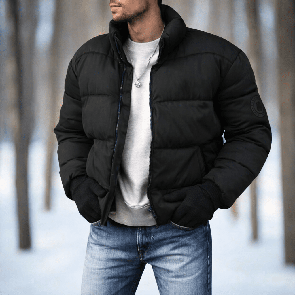 Mens Puffer Jacket, Mens Down Jacket with Stand Collar