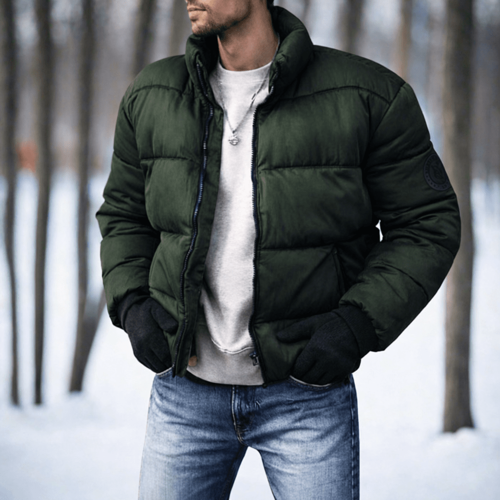 Mens Puffer Jacket, Lightweight Quilted Coat – image 4