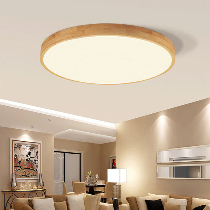 Navi Flush Mount Ceiling Light | Ultra-Thin Solid Wood Design, 18W LED 2