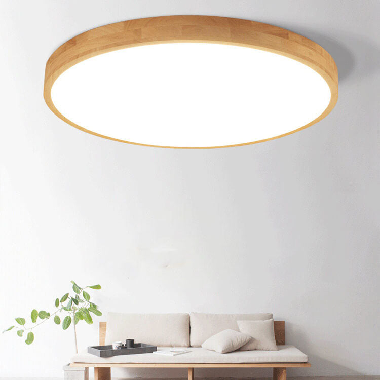 Navi Flush Mount Ceiling Light | Ultra-Thin Solid Wood Design, 18W LED 4