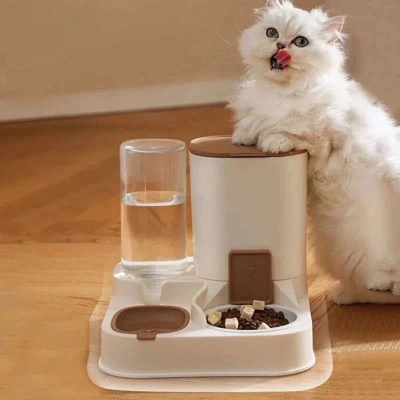 Cat Food Dispenser 2 in 1 with Water Dispenser, Automatic Cat Feeder in Ceramic, Automatic Pet Feeder for Cats and Dogs_02