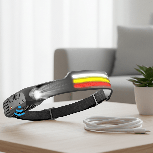Rechargeable Head Torch, LED Head Torch 1500 Lumens, Head Torch with 230 Degree Wide Beam, LED Headlamp