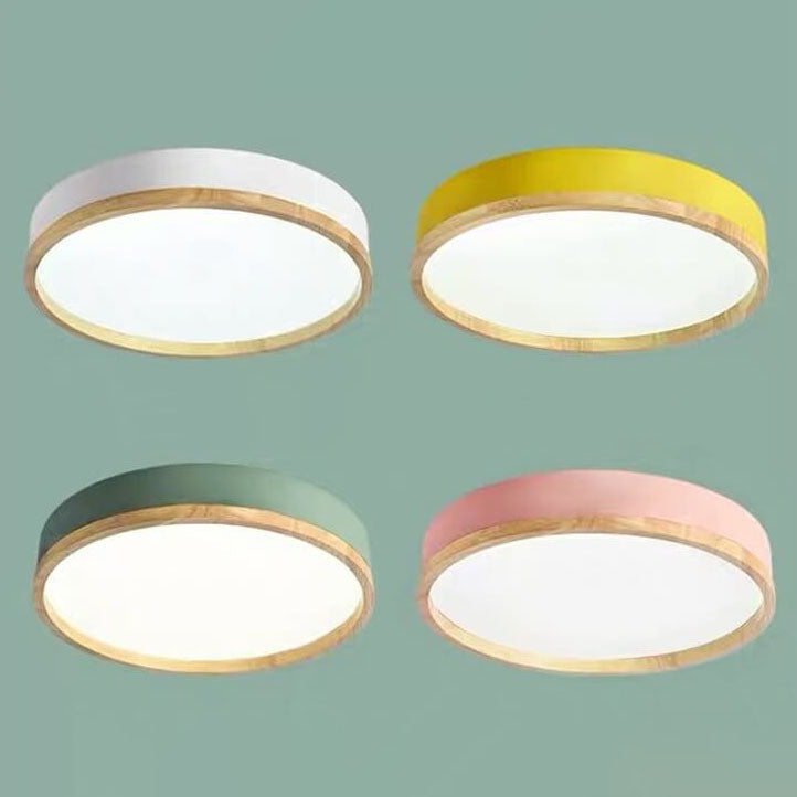 Nora Flush Mount Ceiling Light | LED, Scandinavian Design with Natural Wood 9