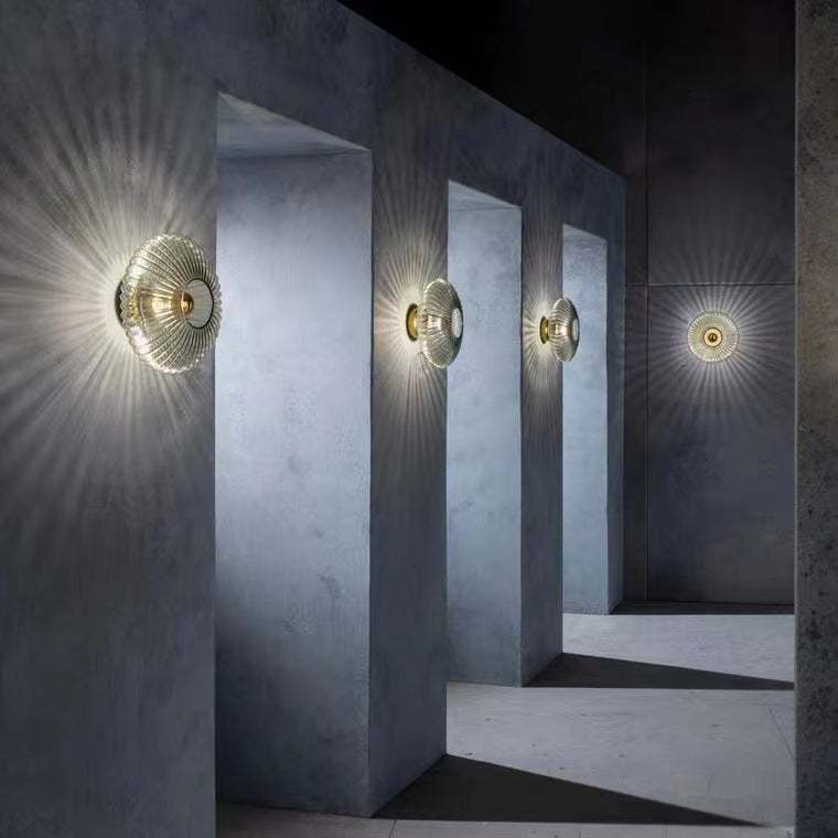 NordicGlow | Elegant Vintage Ribbed Glass Wall Sconce Lighting 0