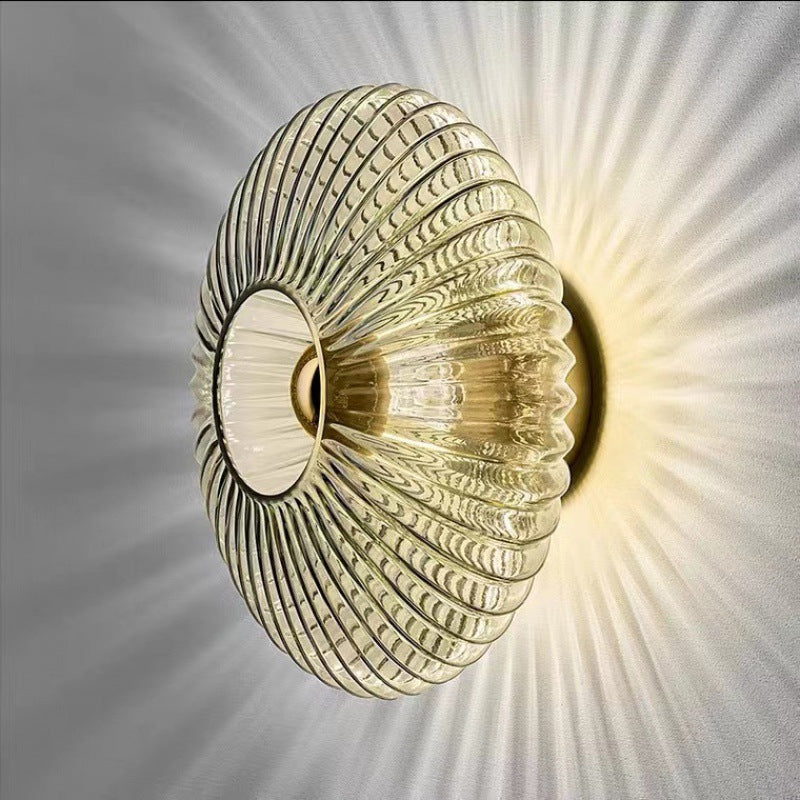 NordicGlow | Elegant Vintage Ribbed Glass Wall Sconce Lighting 1