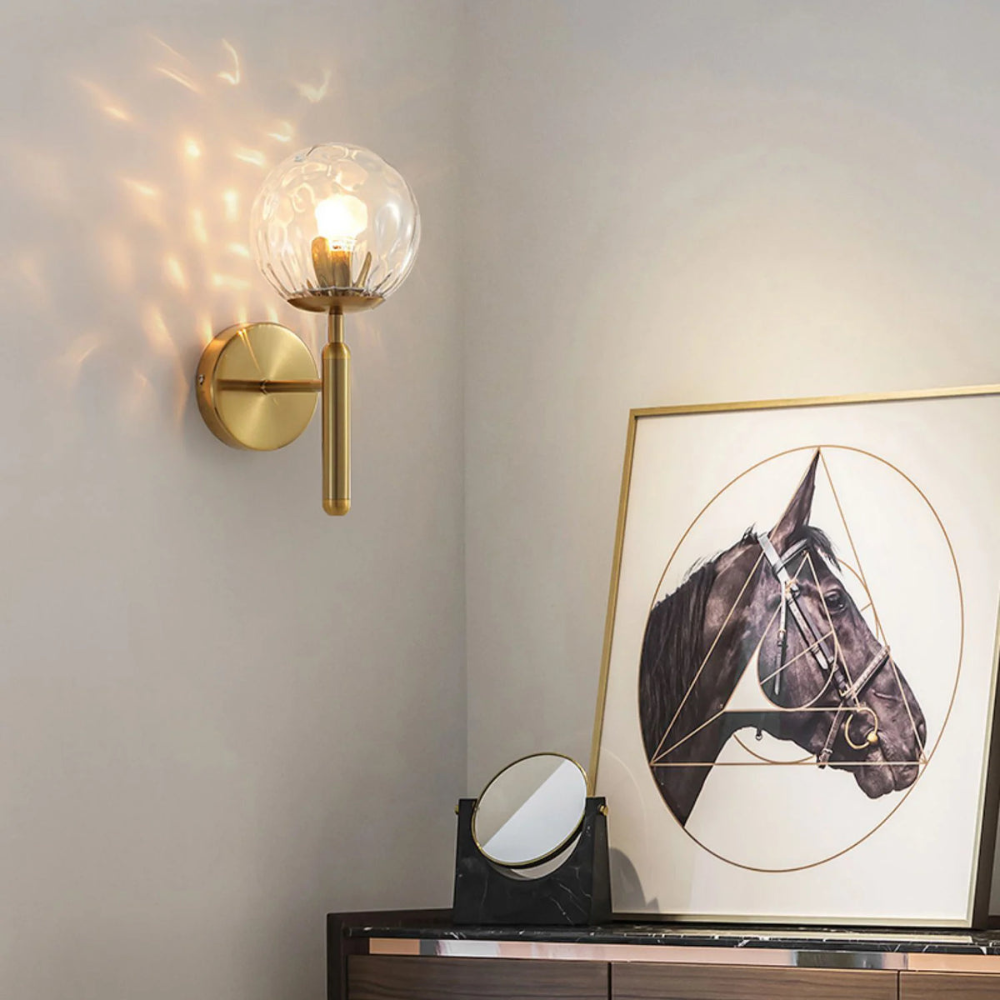 Nordic Style | LED Wall Sconce with Adjustable 3-Colour Lighting | Elegant Brass & Glass Design for Modern Ambience 7
