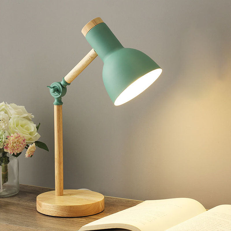 Nordic Style | Table Lamp with Semi-Circular Design & Adjustable Brightness | Elegant Wood Base for Cozy Ambiance 2