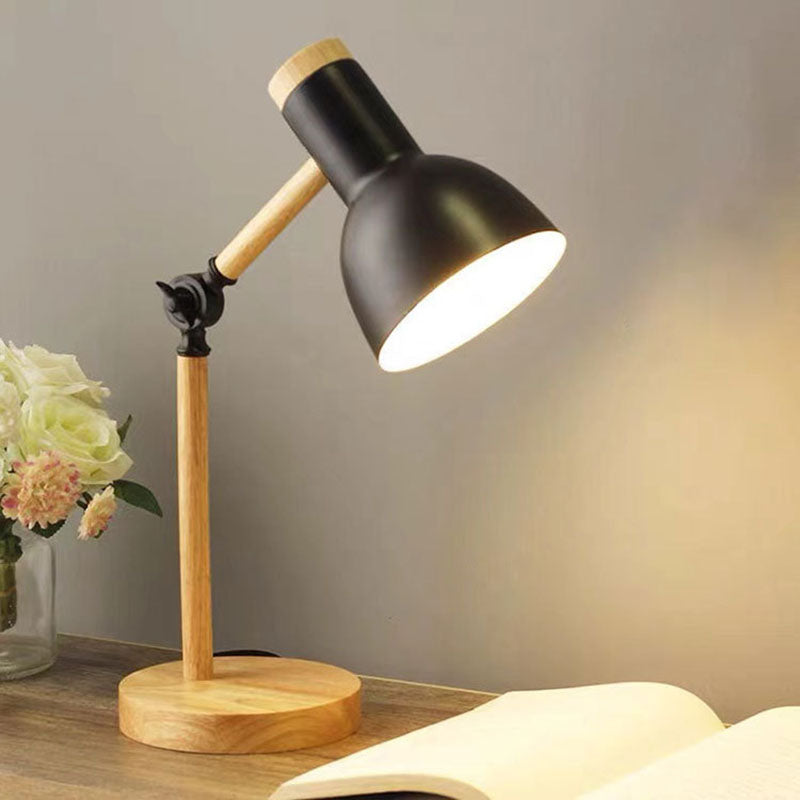 Nordic Style | Table Lamp with Semi-Circular Design & Adjustable Brightness | Elegant Wood Base for Cozy Ambiance 4