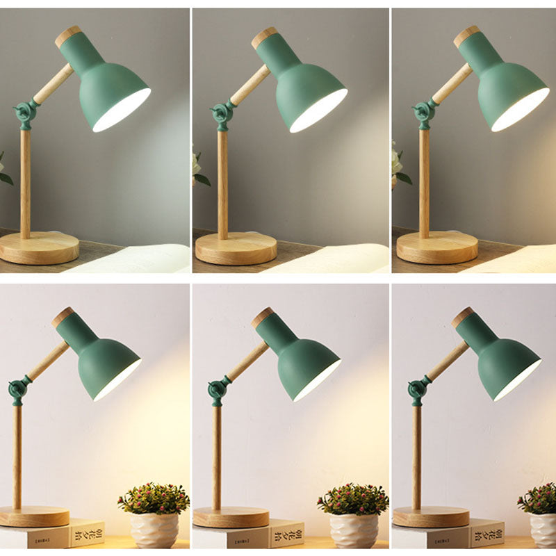 Nordic Style | Table Lamp with Semi-Circular Design & Adjustable Brightness | Elegant Wood Base for Cozy Ambiance 7