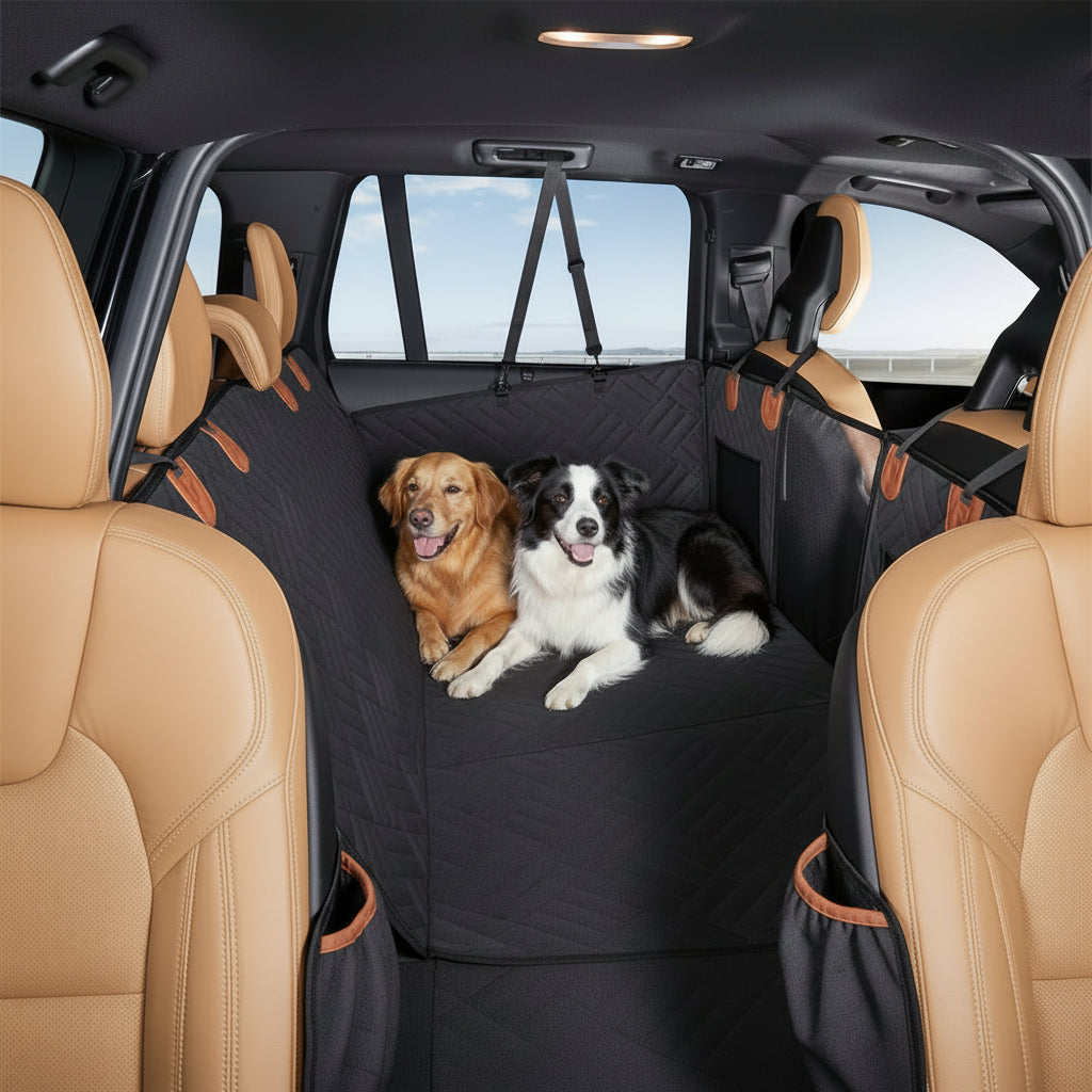 Dog Car Seat Cover, Waterproof Car Seat Covers, Back Seat Cover for Dogs with Side Barriers and Non Slip Base_03