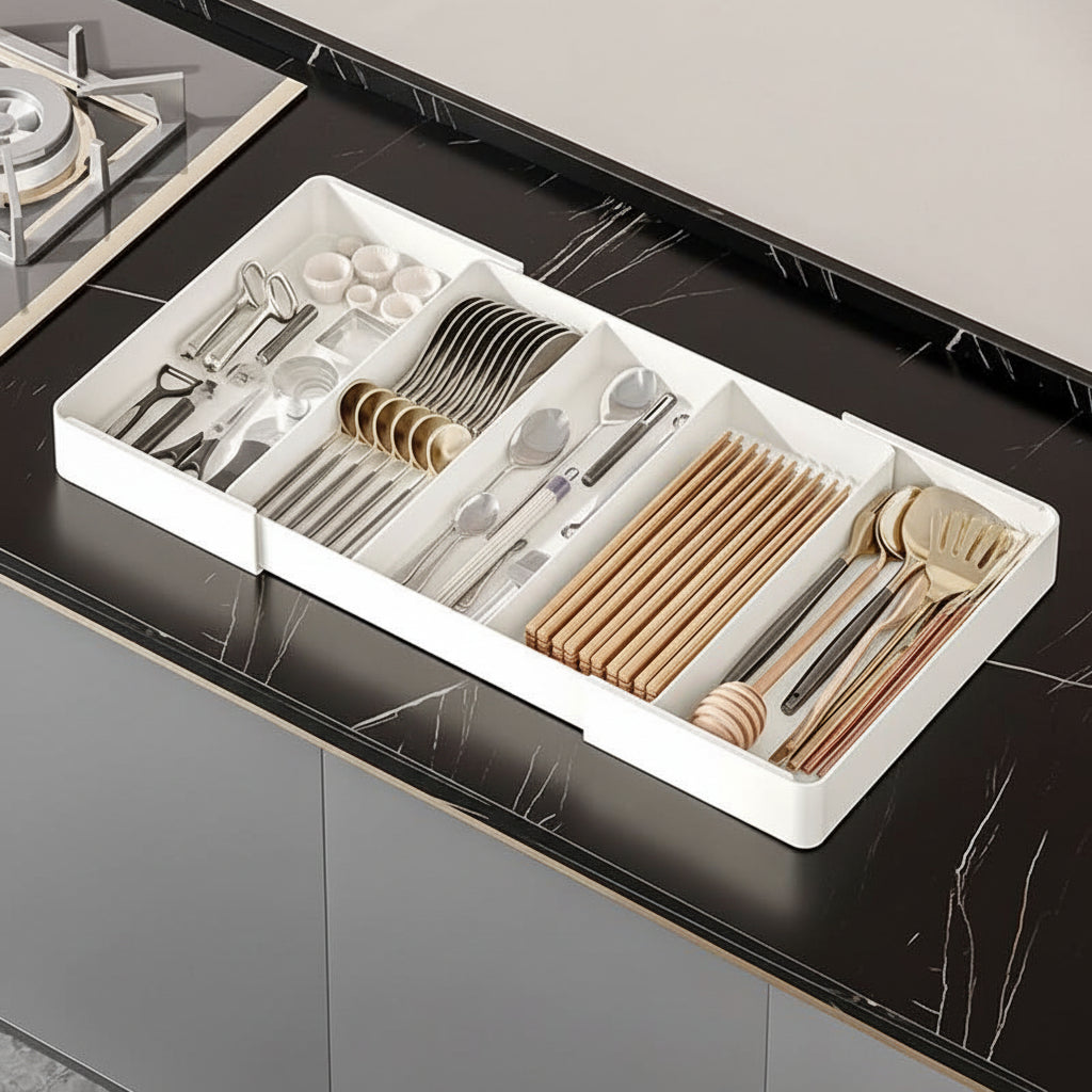 Kitchen Drawer Organiser with Adjustable Compartments, Drawer Organisers for Office
