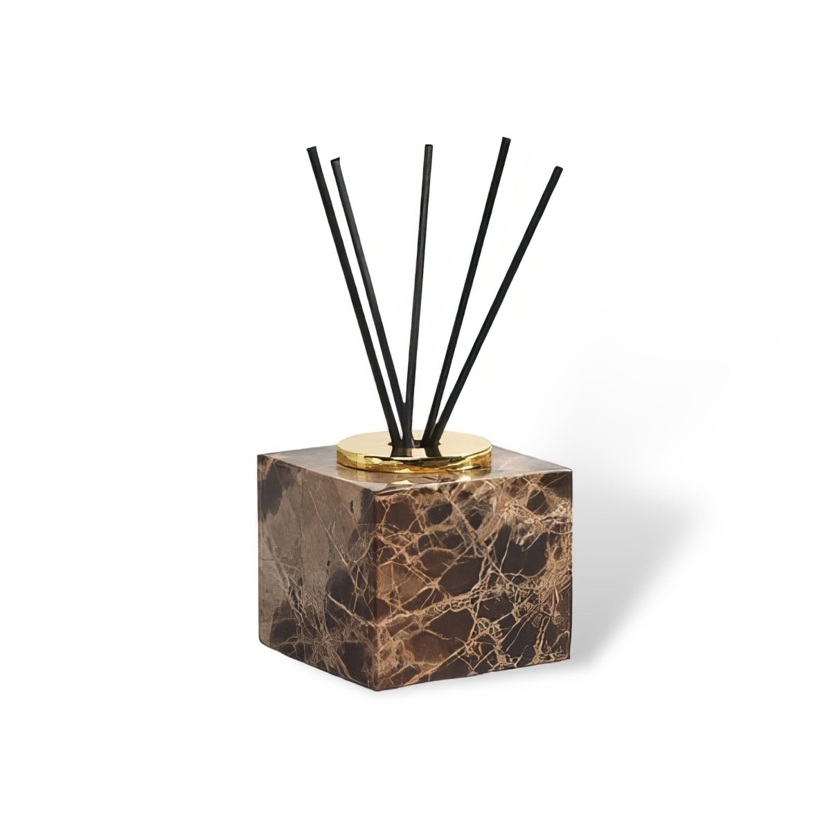 Bathroom Accessories Marble Look, Soap Dispenser, Toothbrush Holder, Soap Dish, Tissue Box, Bathroom Tray in Dark Brown_13