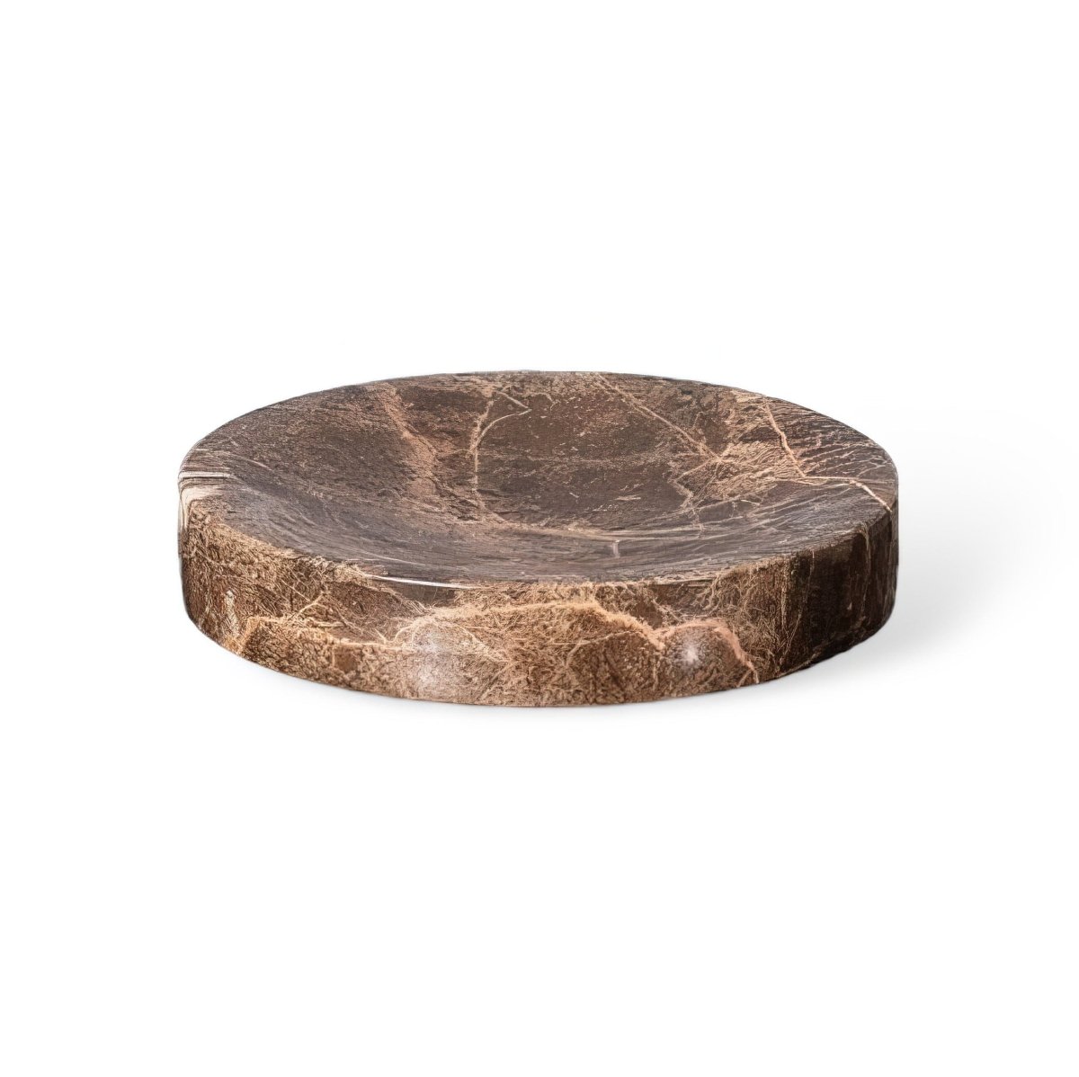 Bathroom Accessories Marble Look, Soap Dispenser, Toothbrush Holder, Soap Dish, Tissue Box, Bathroom Tray in Dark Brown_08