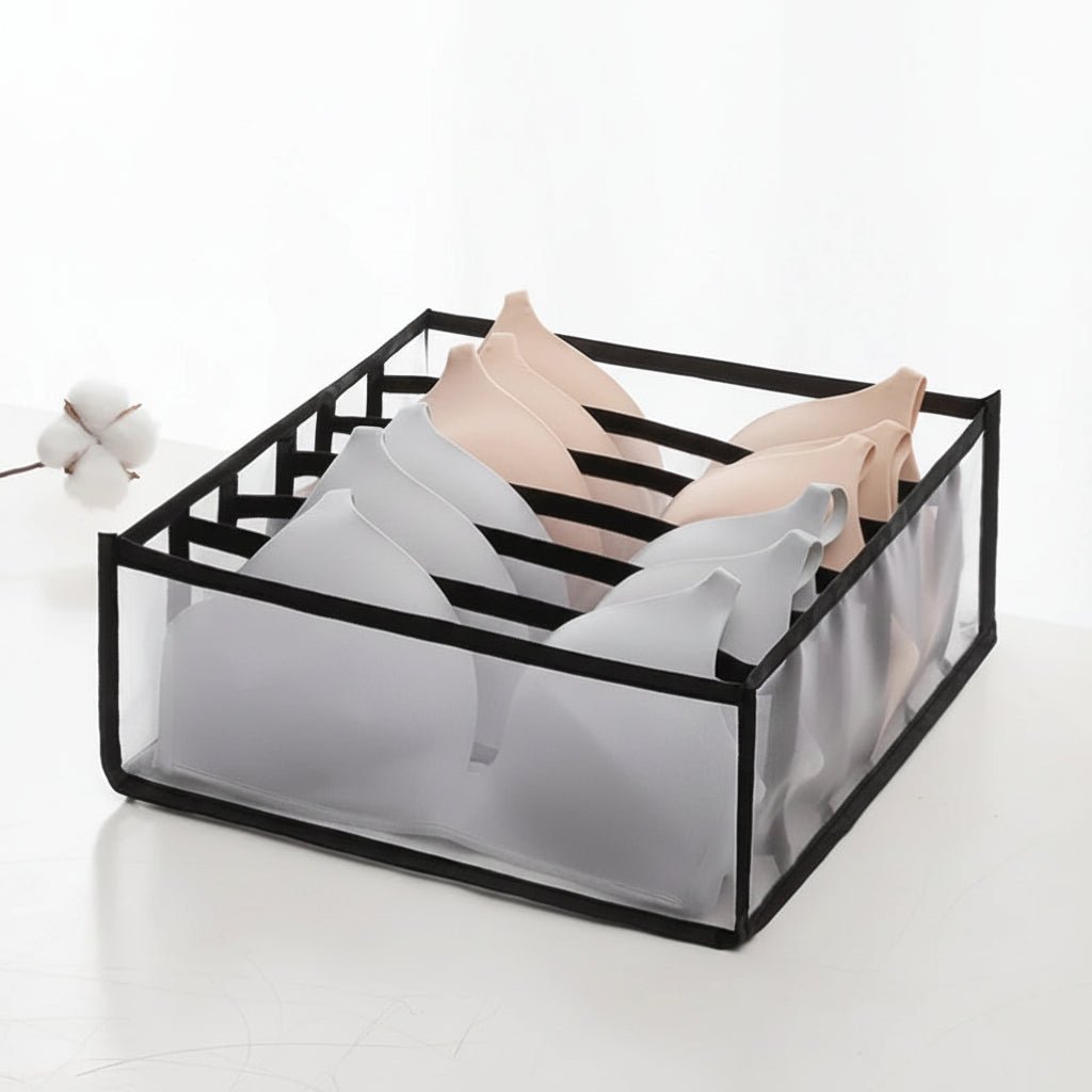 Drawer Organizer for Underwear, Wardrobe Organisers with Grid Compartments, Fabric Clothes Organiser for Socks and Bras_10