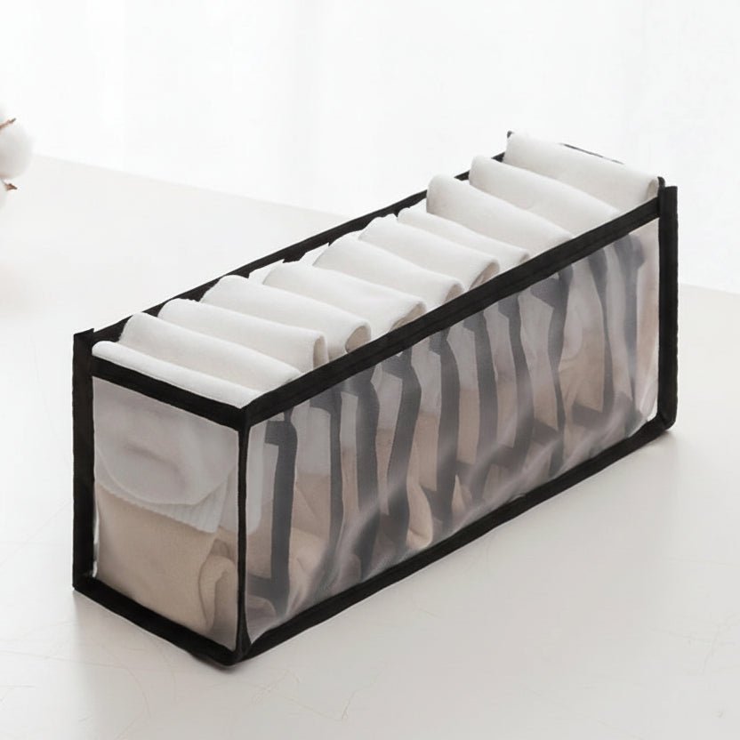 Drawer Organizer for Underwear, Wardrobe Organisers with Grid Compartments, Fabric Clothes Organiser for Socks and Bras_11
