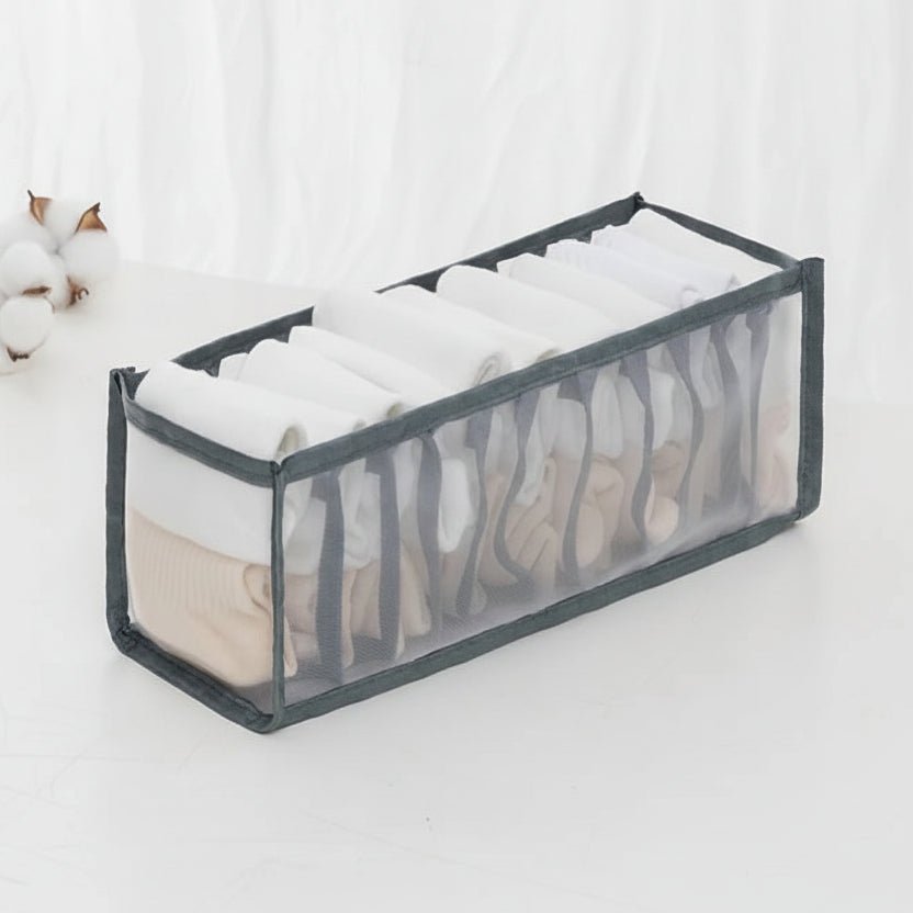 Drawer Organizer for Underwear, Wardrobe Organisers with Grid Compartments, Fabric Clothes Organiser for Socks and Bras_13