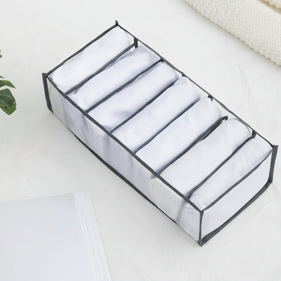 Drawer Organizer for Underwear, Wardrobe Organisers with Grid Compartments, Fabric Clothes Organiser for Socks and Bras_14