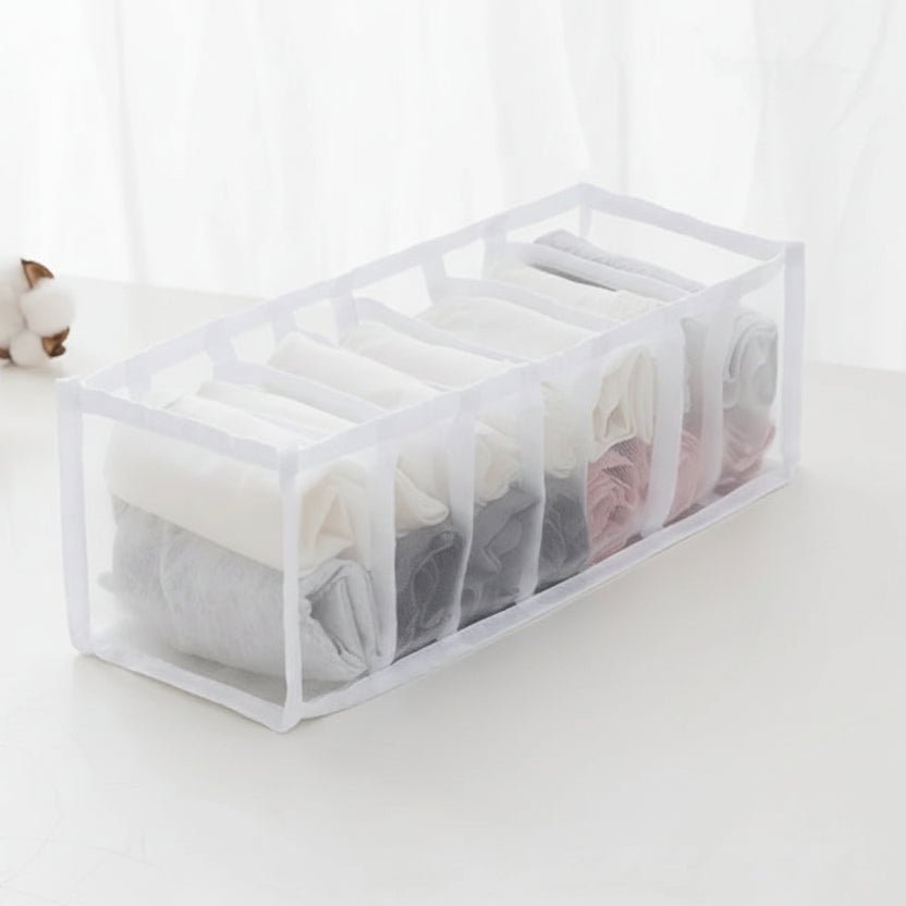 Drawer Organizer for Underwear, Wardrobe Organisers with Grid Compartments, Fabric Clothes Organiser for Socks and Bras_15