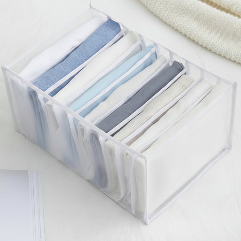 Drawer Organizer for Underwear, Wardrobe Organisers with Grid Compartments, Fabric Clothes Organiser for Socks and Bras_16