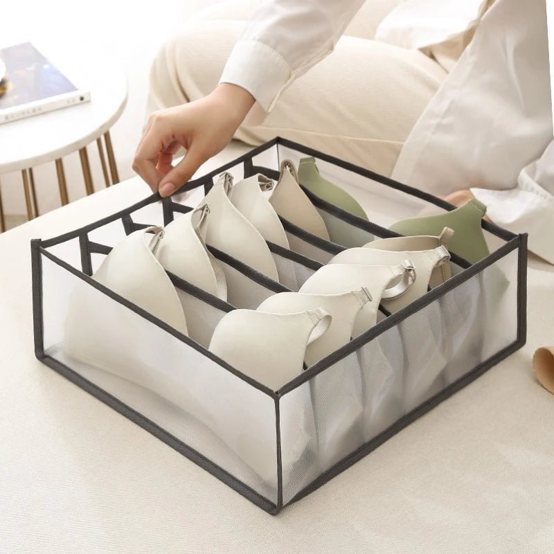 Drawer Organizer for Underwear, Wardrobe Organisers with Grid Compartments, Fabric Clothes Organiser for Socks and Bras_05