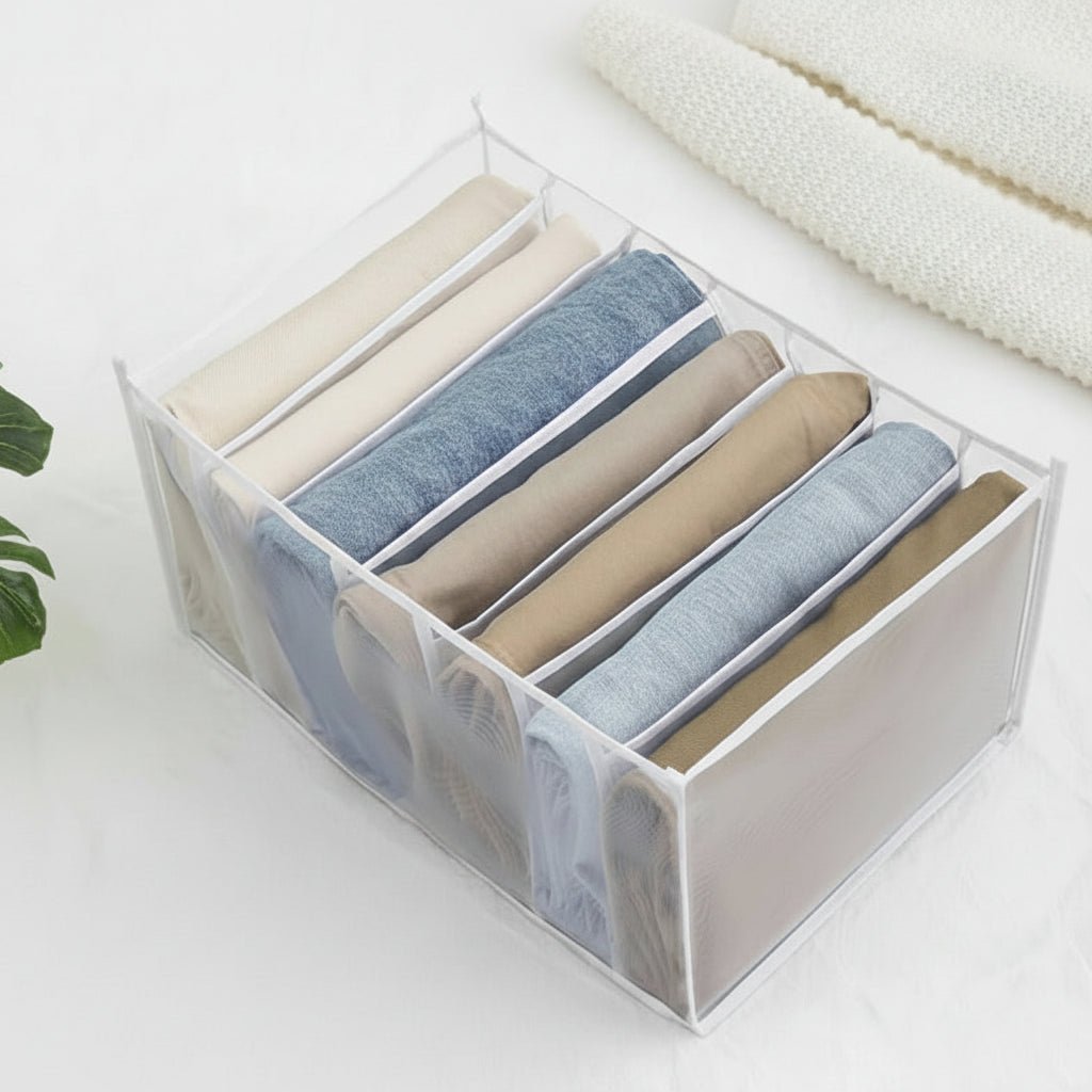 Drawer Organizer for Underwear, Wardrobe Organisers with Grid Compartments, Fabric Clothes Organiser for Socks and Bras_06