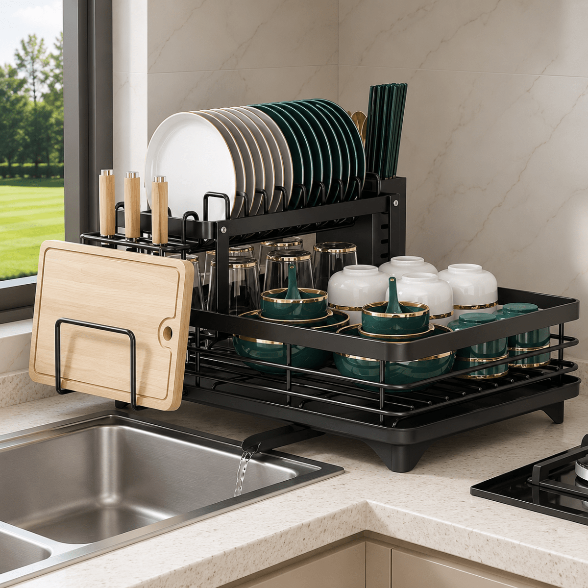 Dish Drying Rack Foldable, Draining Board for Kitchen – image 5