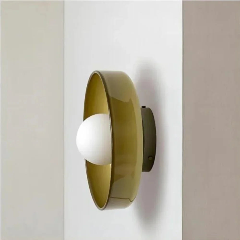 OliveGlow | Elegant Modern Glass Disc LED Wall Ceiling Light 4