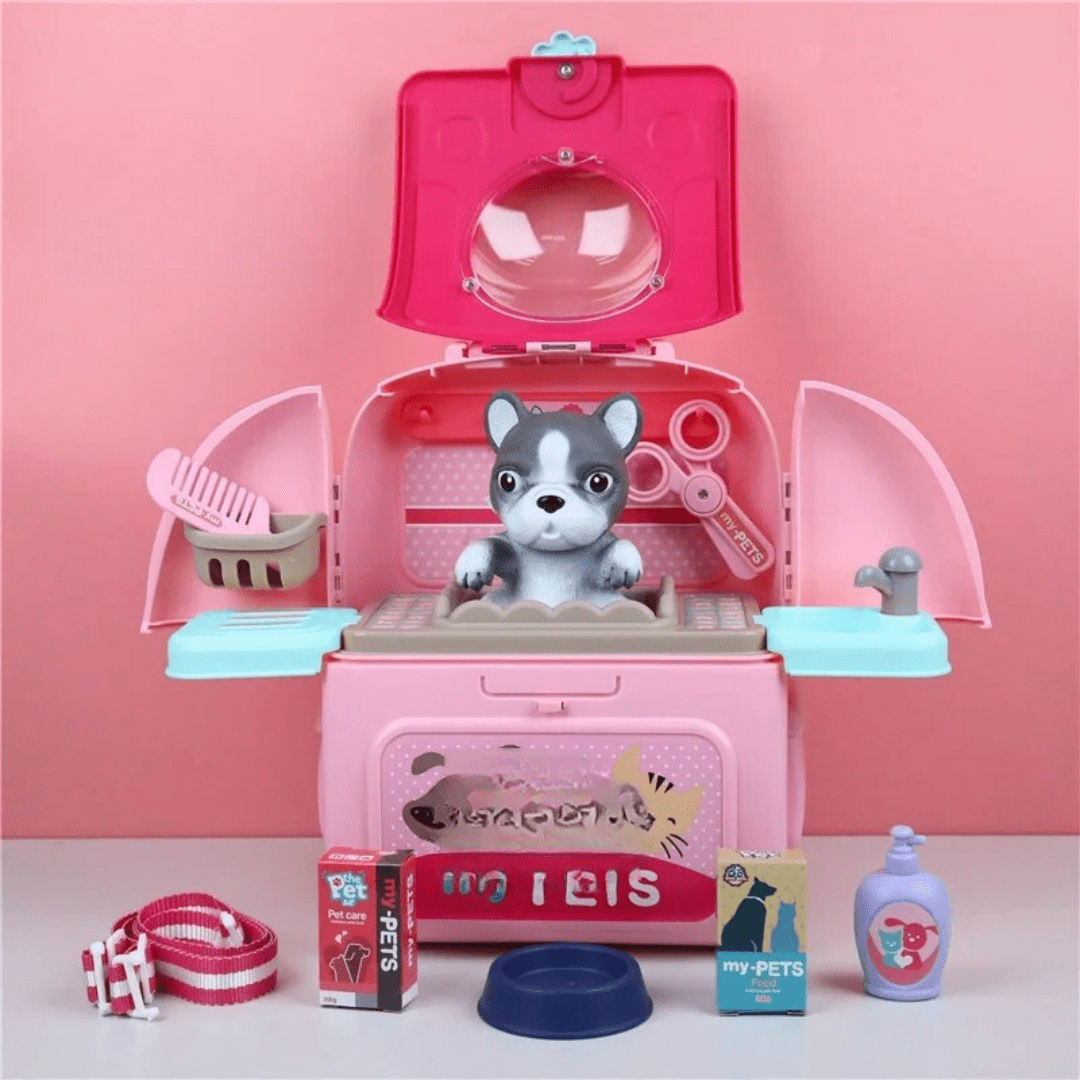 Vet Toy Set with Backpack and 16 Accessories, Role Play Toys for Pet Care – image 11