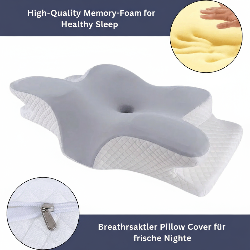 Memory Foam Pillow for Neck Pain, Orthopaedic Pillow for Side Sleepers, Cervical Support Pillow with Washable Cover_04