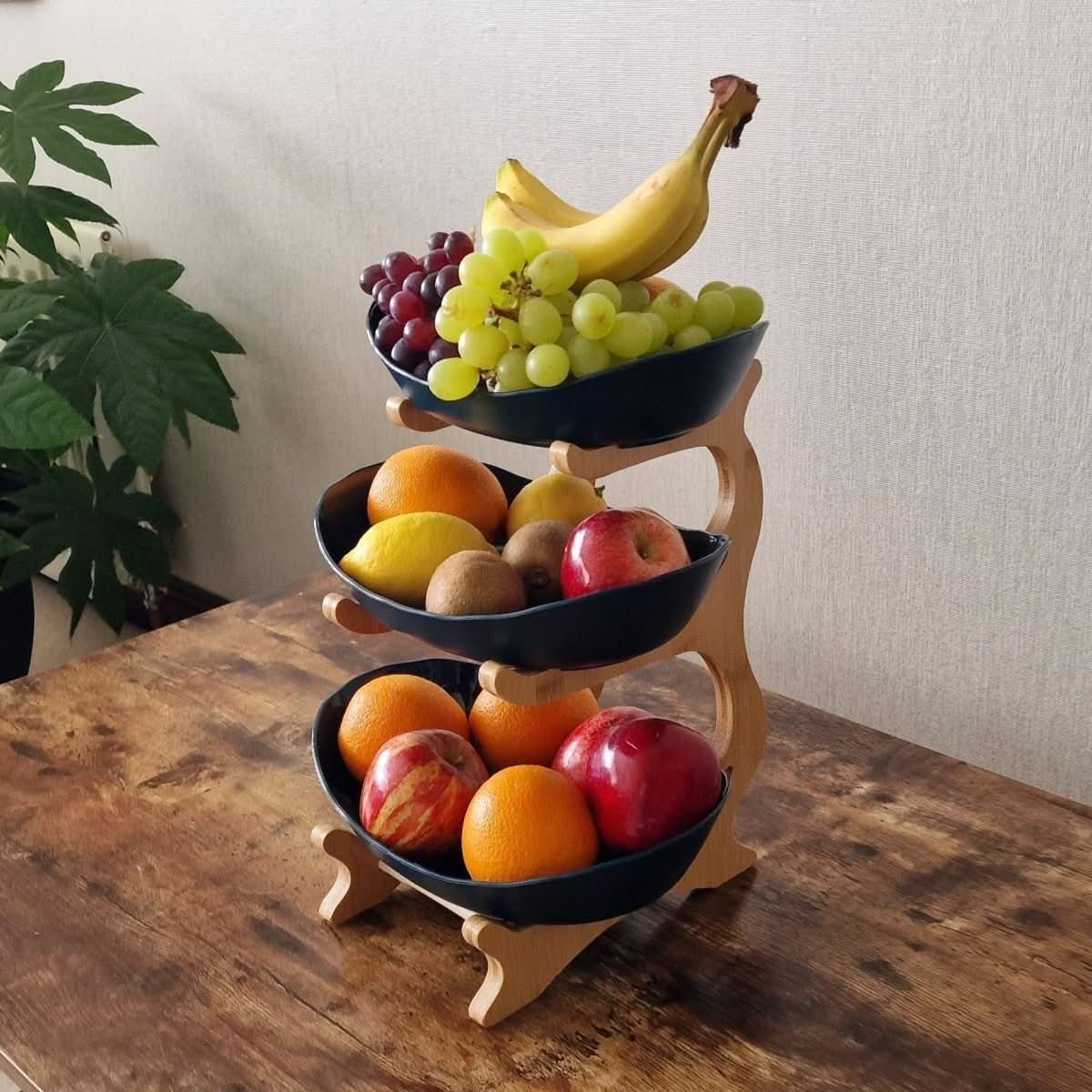 Elegant Fruit Bowl 2 or 3 Tier, Metal Fruit Basket, Etagere Cake Stand, Vegetable Rack for Kitchen Storage