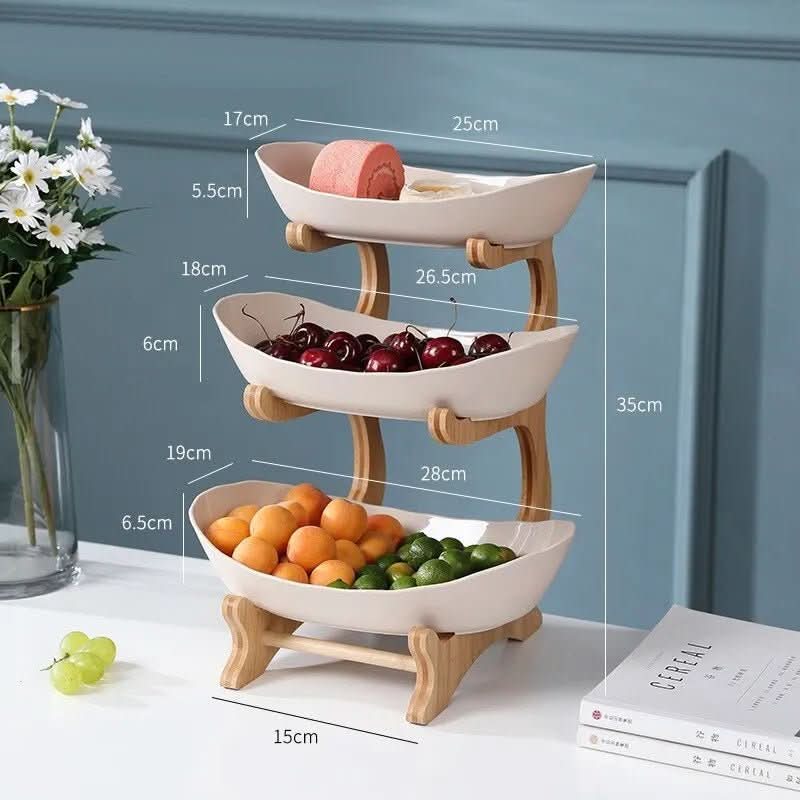 Elegant Fruit Bowl 2 or 3 Tier, Vegetable Rack for Kitchen Storage