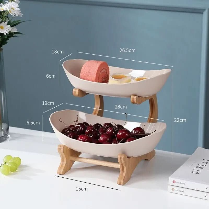 Elegant Fruit Bowl 2 or 3 Tier, Metal Fruit Basket, Etagere Cake Stand – image 6