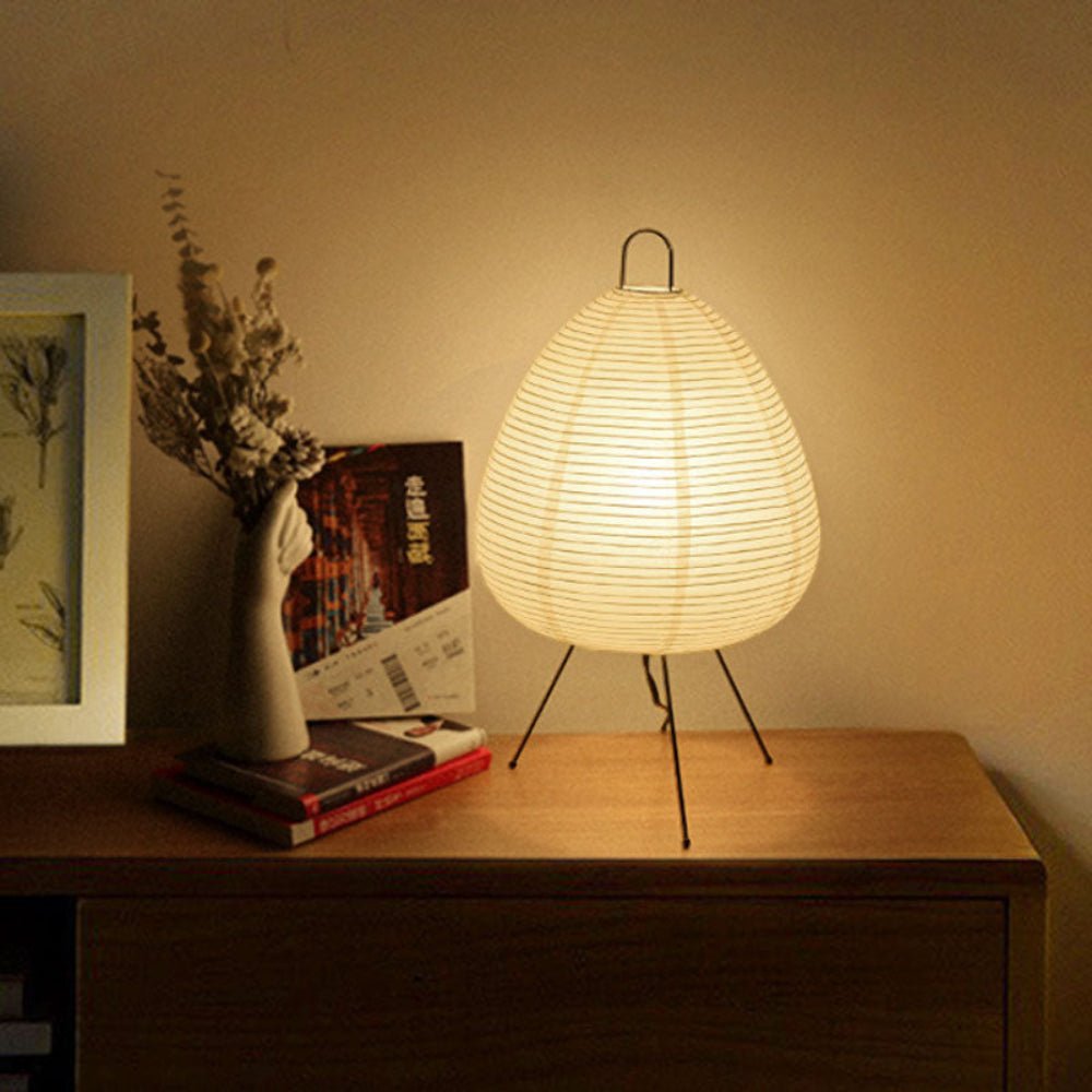 Table Lamp, Rice Paper Lamp with Iron Base, Retro Small Table Lamp for Living Room and Bedroom Mood Lighting_02