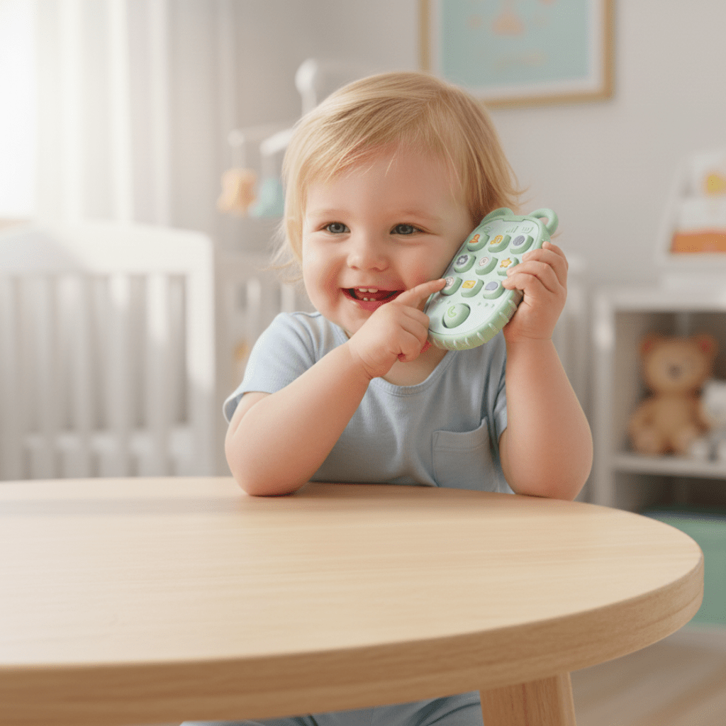 Silicone Teething Ring Mobile for Babies, Soft Phone Teether, Hanging Teething Toy for Small Hands_02
