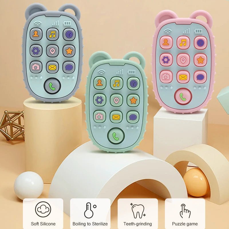 Silicone Teething Ring Mobile for Babies, Soft Phone Teether, Hanging Teething Toy for Small Hands_05