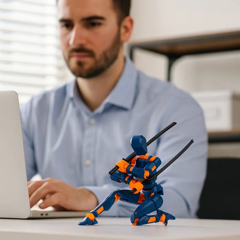 3D Printed Action Figure 14 cm, Articulated Robot Toy, Paintable 3D Printed Toy for Collectors and Display_02