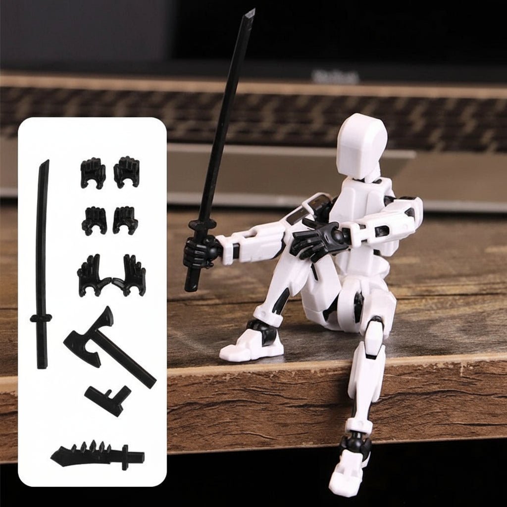 3D Printed Action Figure 14 cm, Articulated Robot Toy, Paintable 3D Printed Toy for Collectors and Display_05