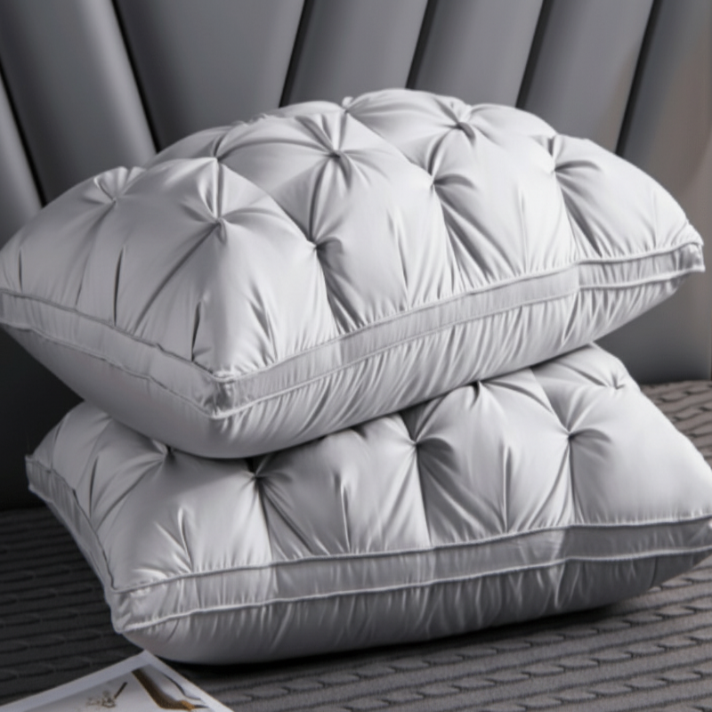 Duck Feather Pillow for Side Sleepers, Back Sleeper Pillow with Cotton Cover – image 6