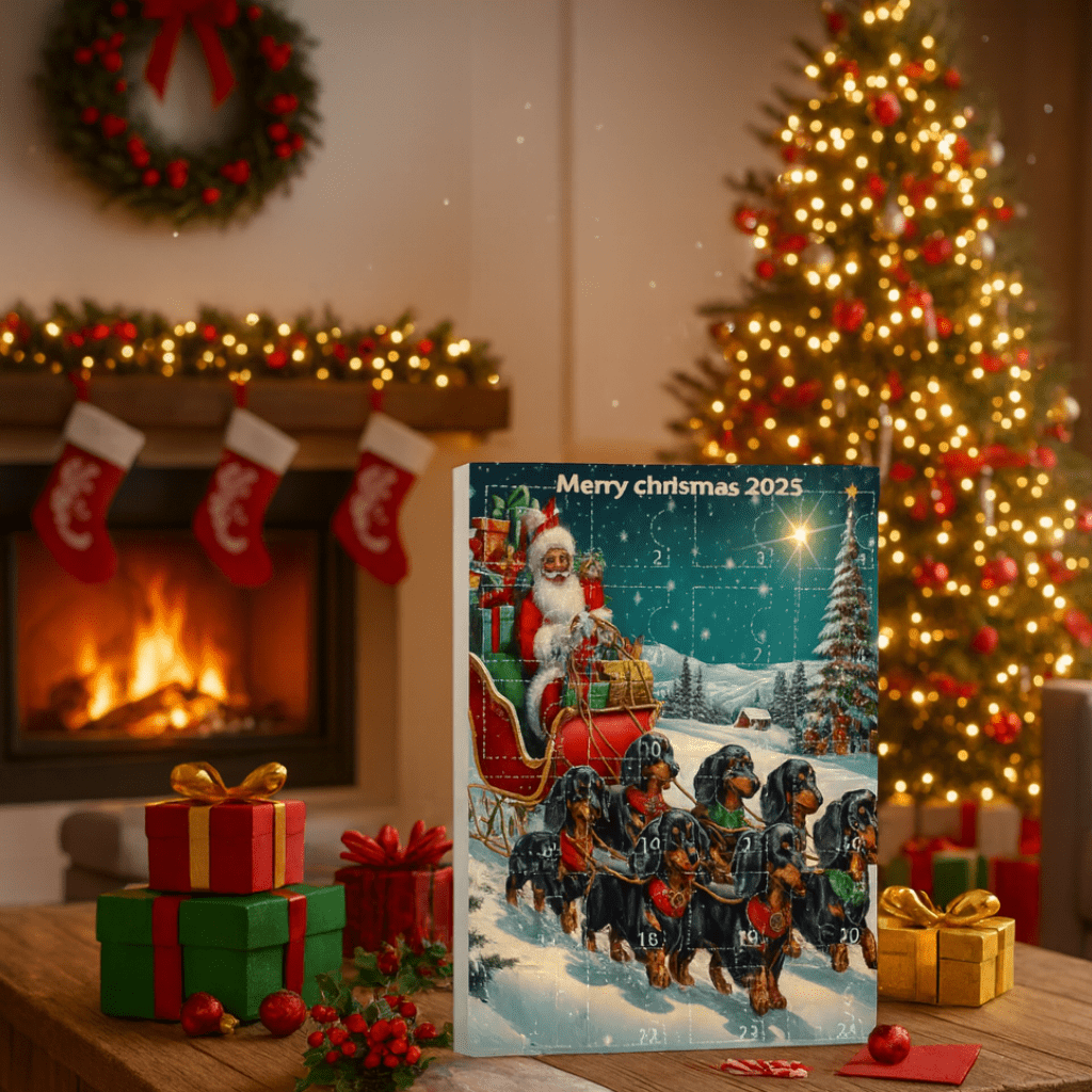 Advent Calendar with 24 Dog Charms, Christmas Countdown for Dog Lovers, Dog Christmas Gift and Stocking Filler