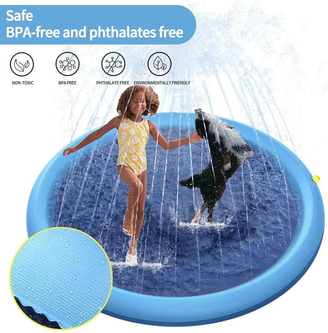 Pawfey | Interactive Dog Water Mat with Built-In Sprinkler for Summer Fun 5