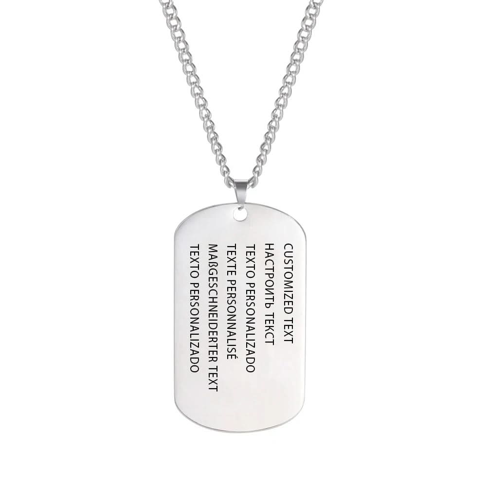 Mens Necklace with Engraved Dog Tag, Mens Jewellery – image 9