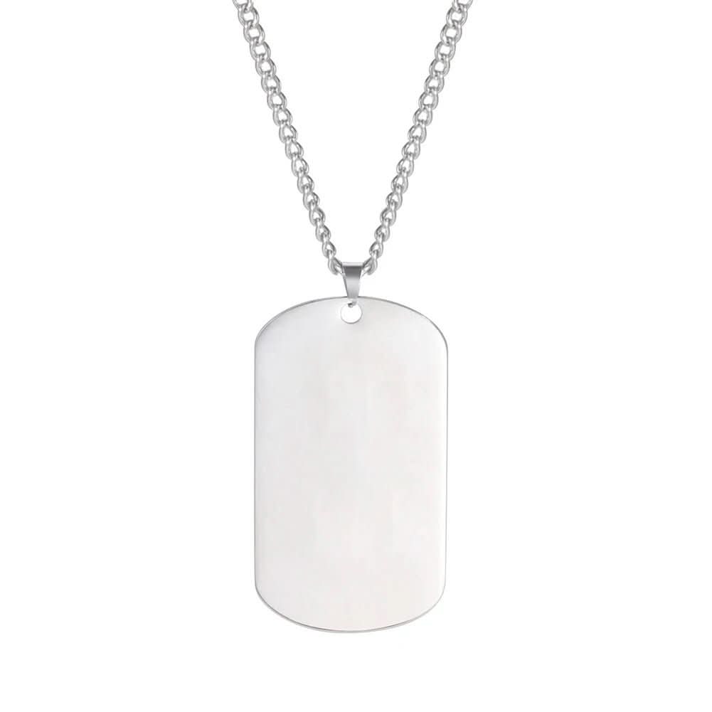 Mens Necklace with Engraved Dog Tag, Mens Chain Necklace in Stainless Steel – image 10