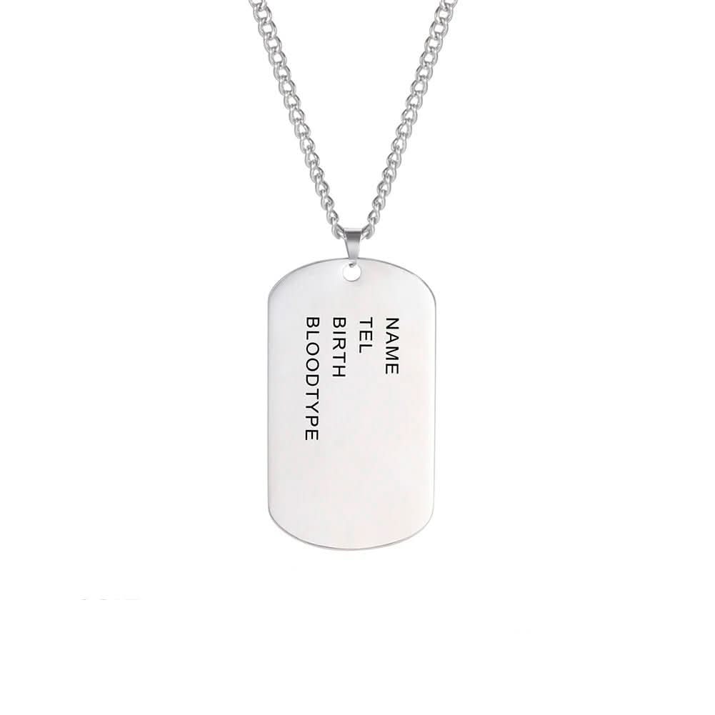 Mens Necklace with Engraved Dog Tag, Dog Tag Necklace – image 11