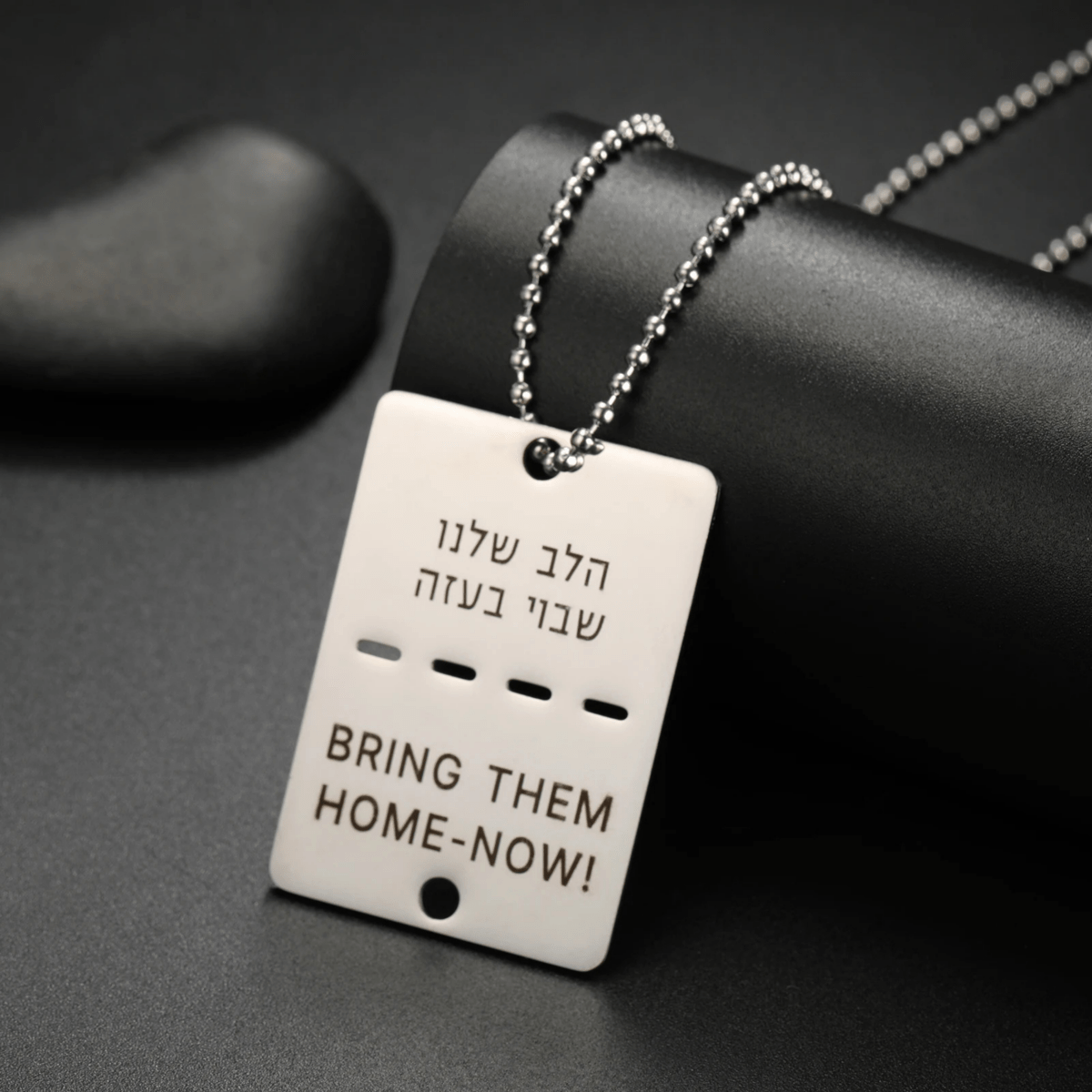 Mens Necklace with Engraved Dog Tag, Mens Chain Necklace in Stainless Steel