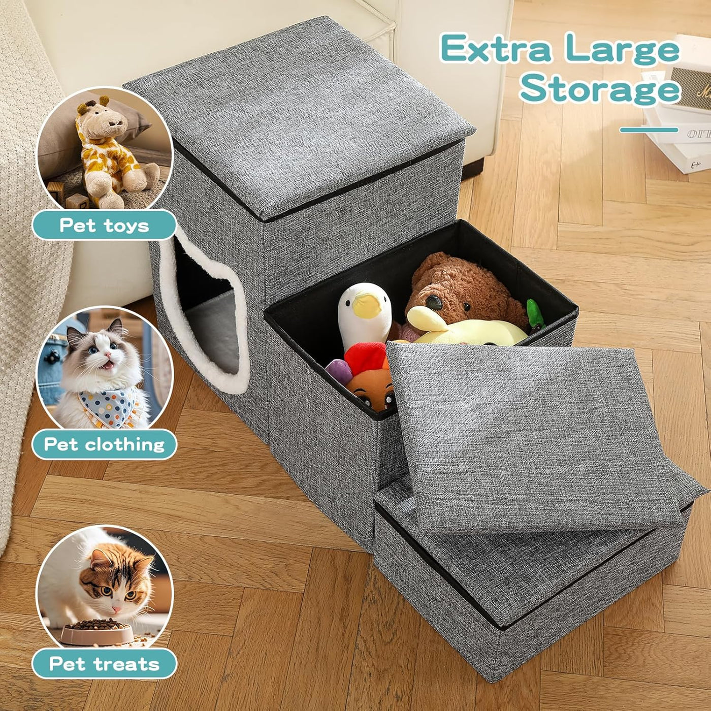 Pet Haven | 3-Step Dog Stairs for Bed with Non-Slip Design | Easy Access for Pets 2
