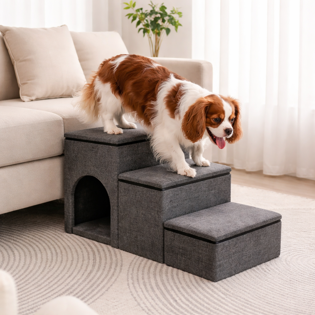 Pet Steps Collection | Dog Stairs for Bed with Foldable Eco-Friendly Design | Easy Access for Pets 1