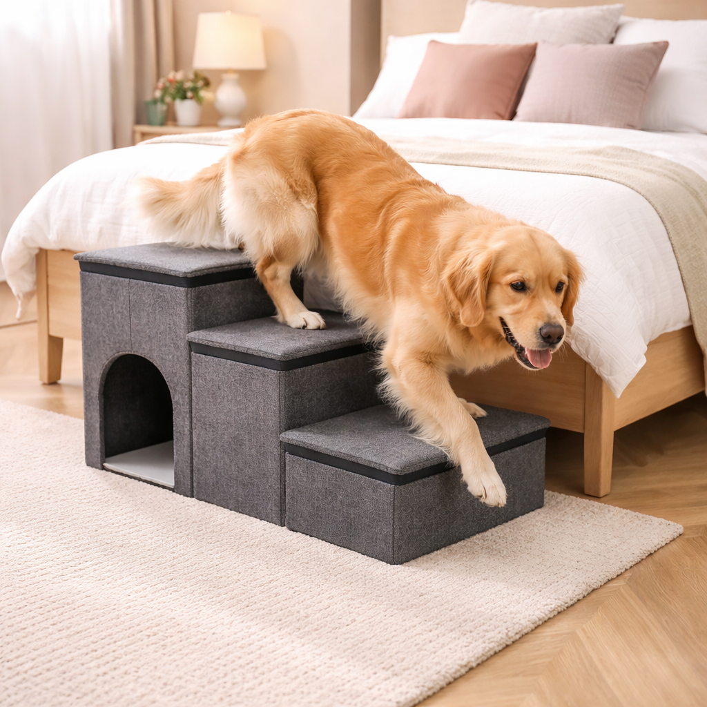 Pet Steps Collection | Dog Stairs for Bed with Foldable Eco-Friendly Design | Easy Access for Pets 4